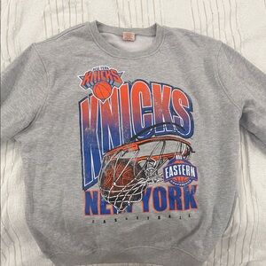 Gray Knicks Basketball Sweater